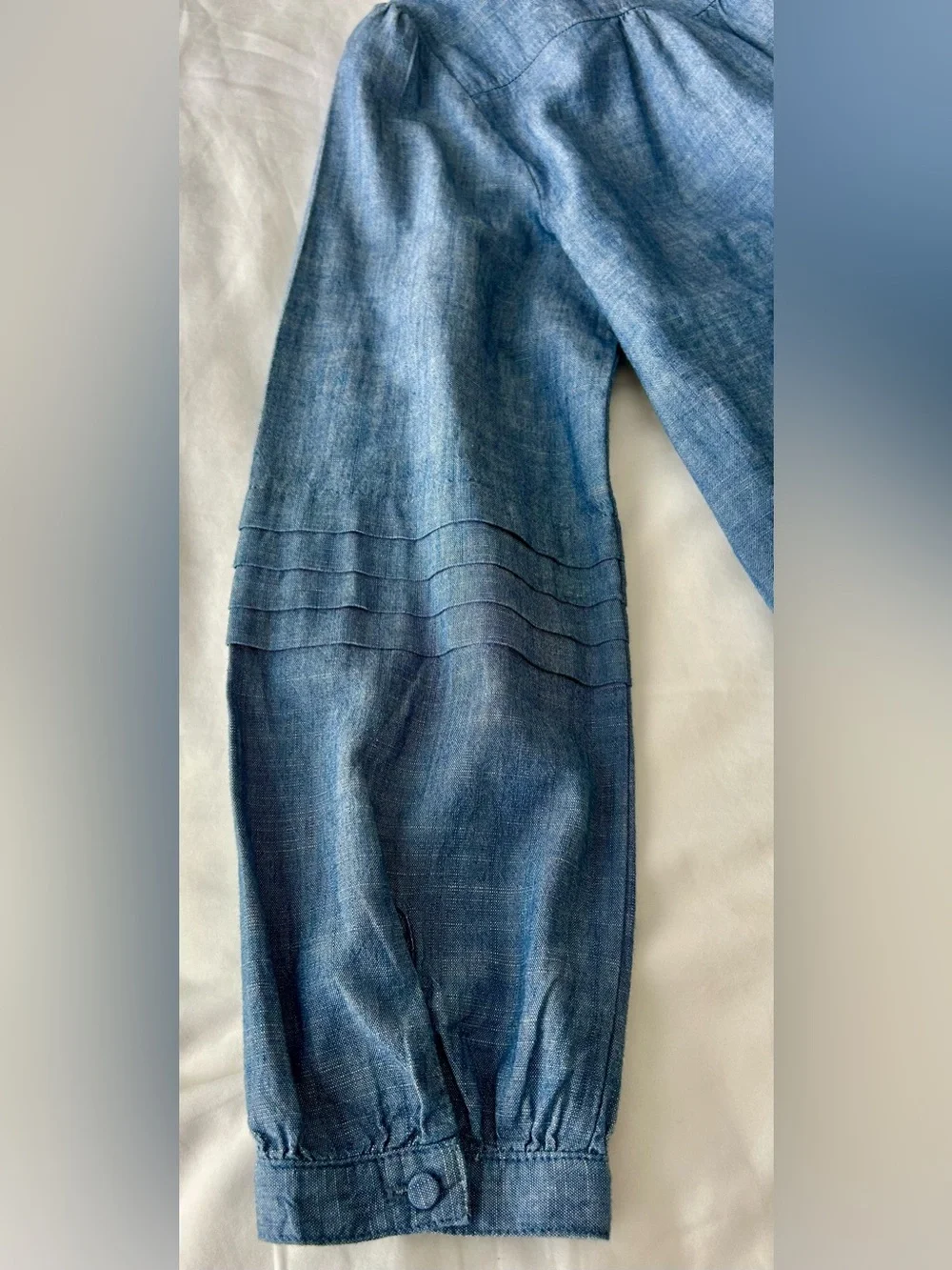 J. Crew Chambray Blue V-Neck Peasant Tunic